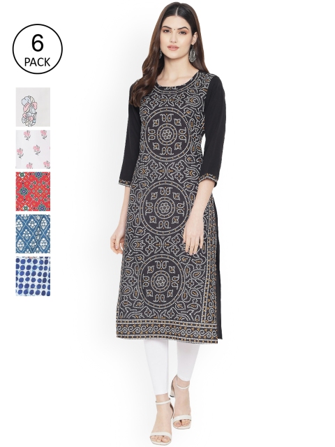 

Ethnic basket Women Multicoloured Floral Embroidered Gotta Patti Floral Crepe Kurta, Multi