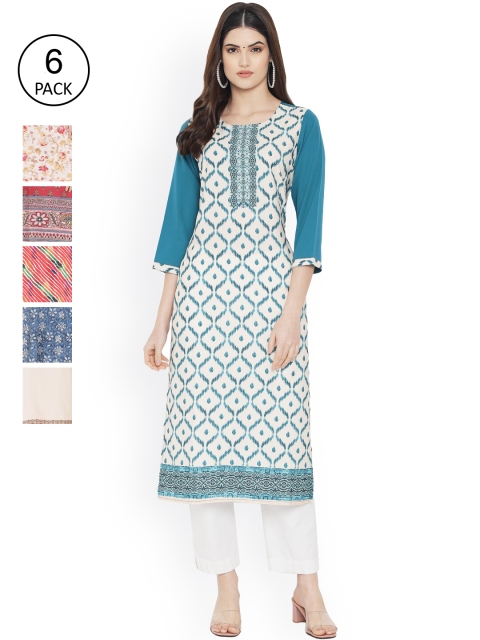

Ethnic basket Women Multicoloured Printed Floral Crepe Kurta, Multi