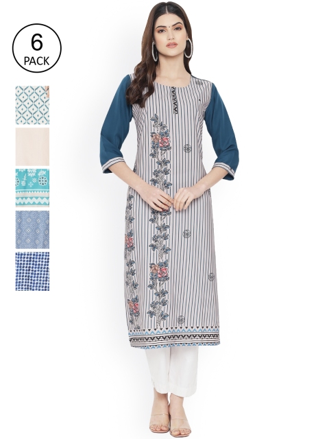 

Ethnic basket Women Multicoloured Ethnic Motifs Printed Floral Crepe Kurta, Multi