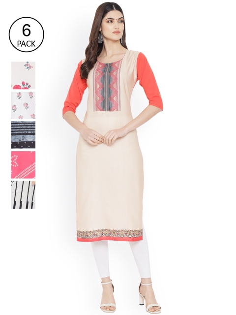 

Ethnic basket Women Multicoloured Ethnic Motifs Yoke Design Thread Work Floral Crepe Kurta, Multi