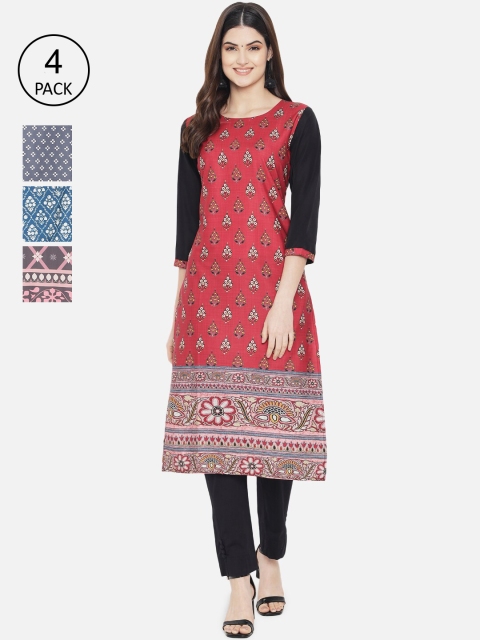 

1 Stop Fashion Women Multicoloured Printed Crepe Kurta, Multi