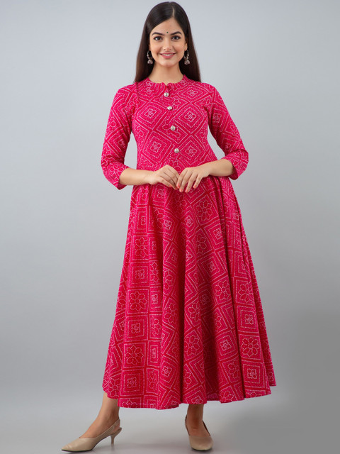 

Women Touch Women Pink Ethnic Motifs Printed Floral Anarkali Kurta