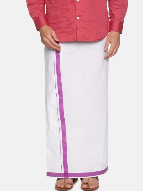 

Sethukrishna Men White Solid Cotton Dhoti