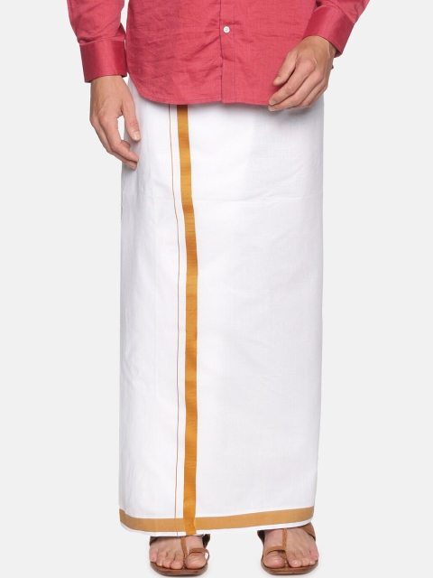 

Sethukrishna Men White Solid Cotton Dhoti