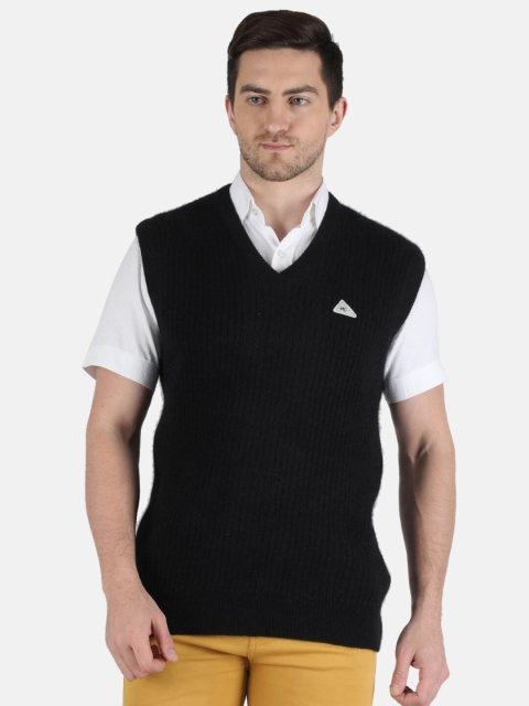 

Monte Carlo Men Black Solid Sweater Vest