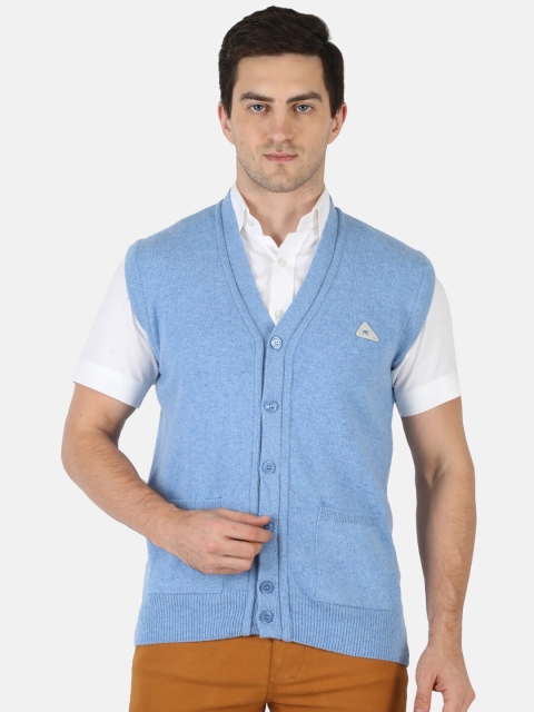 

Monte Carlo Men Blue Solid Pure Wool Cardigan
