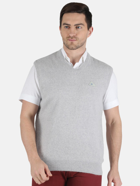 

Monte Carlo Men Grey Melange Pure Wool Sweater Vest