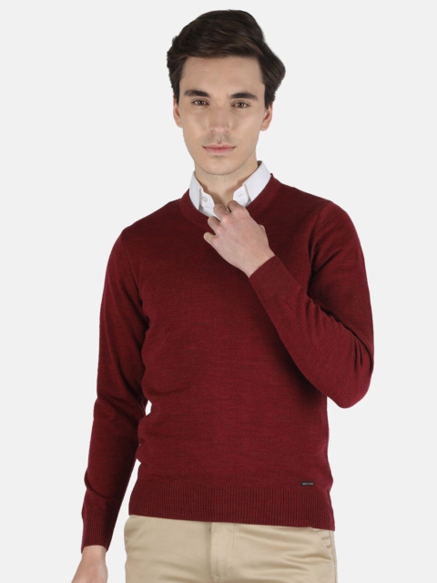 

Monte Carlo Men Maroon Solid Pullover Sweater