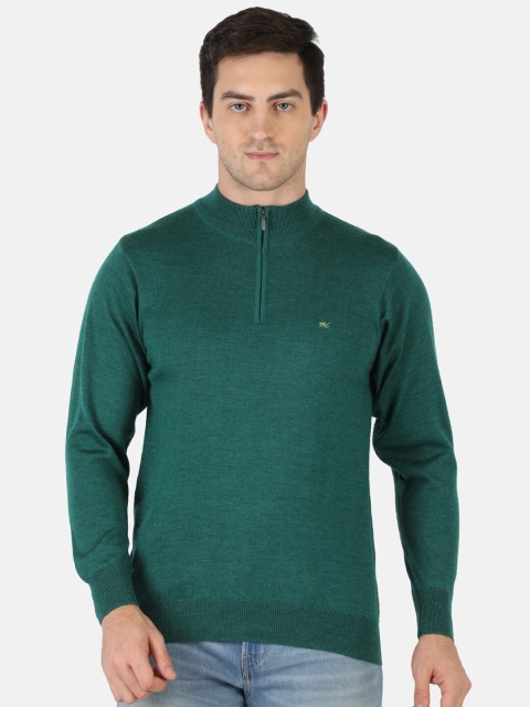 

Monte Carlo Men Green Solid Pure Wool Pullover