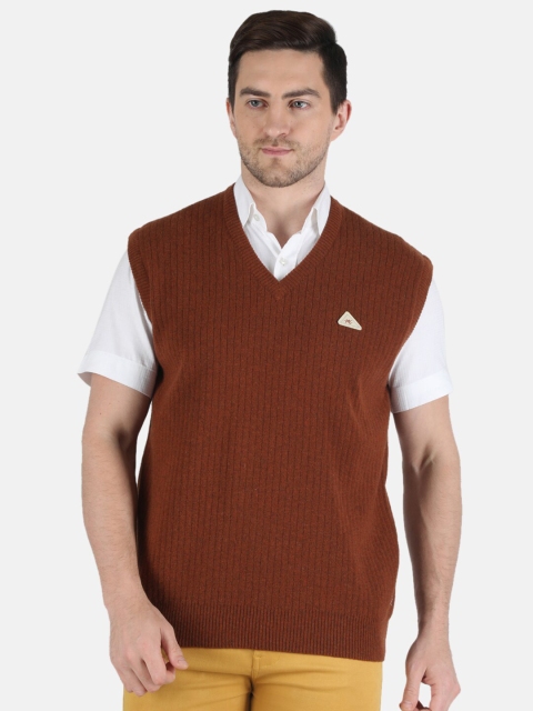 

Monte Carlo Men Brown Pure Wool Sweater Vest