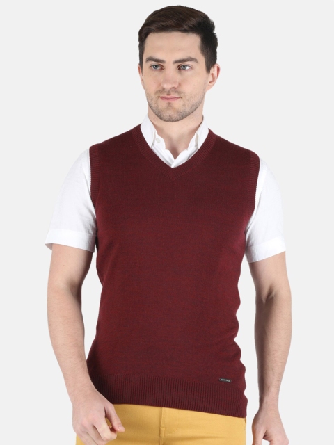 

Monte Carlo Men Maroon Solid Sweater Vest