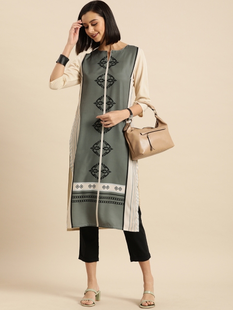 

Anouk Women White Ethnic Motifs Printed Kurta