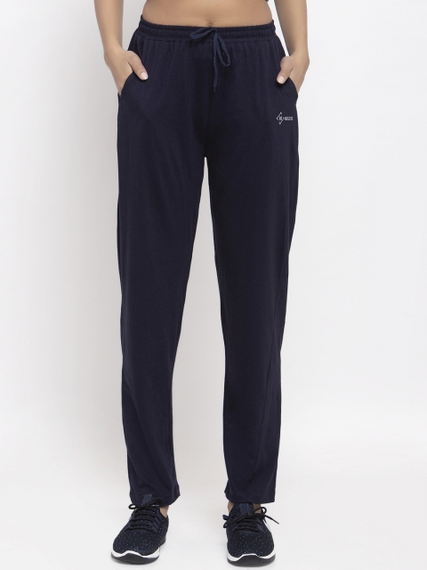 

NEUDIS Women Navy Blue Solid Cotton Lightweight Regular Fit Track Pants