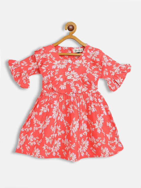 

Bella Moda Pink & White Floral Cotton Fit & Flare Dress