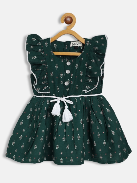 

Bella Moda Green Ethnic Motifs Cotton Fit & Flair Dress