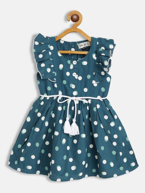 

Bella Moda Teal & White Cotton Fit & Flair Dress