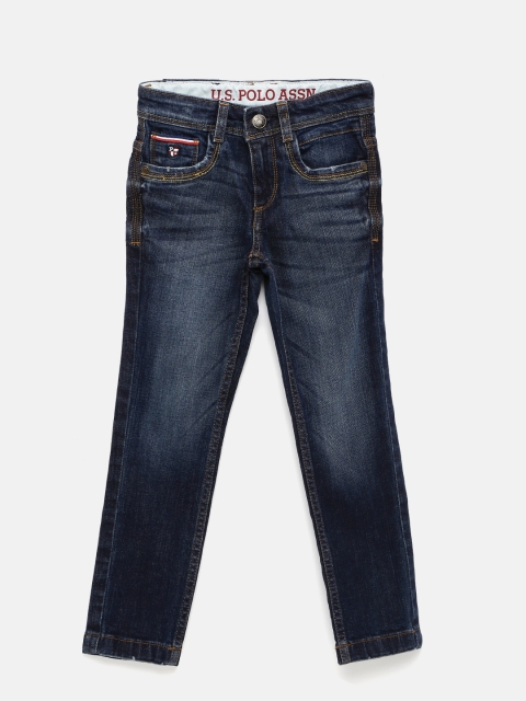 

U.S. Polo Assn. Kids Boys Blue Slim Fit Washed Stretchable Jeans