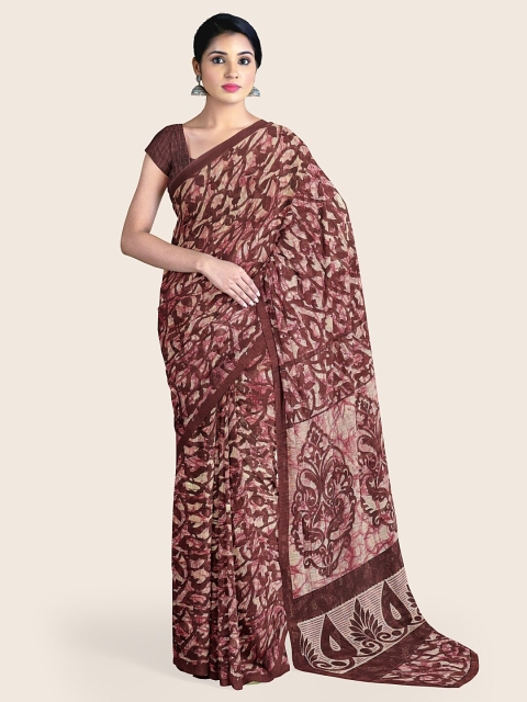 

Pothys Mauve & Beige Ethnic Motifs Printed Saree