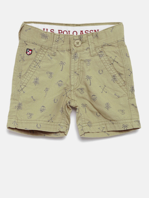 

U.S. Polo Assn. Kids Boys Khaki Printed Shorts