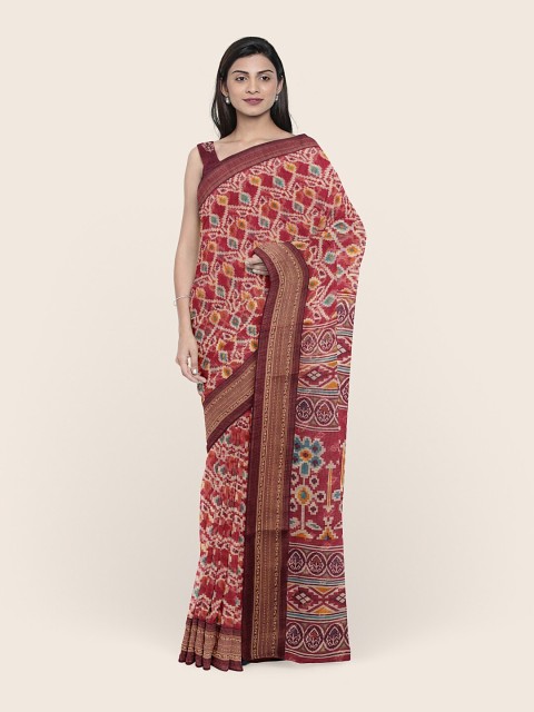 

Pothys Purple & Yellow Ethnic Motifs Printed Saree