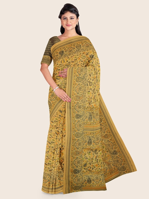 

Pothys Mustard & Green Ethnic Motifs Saree