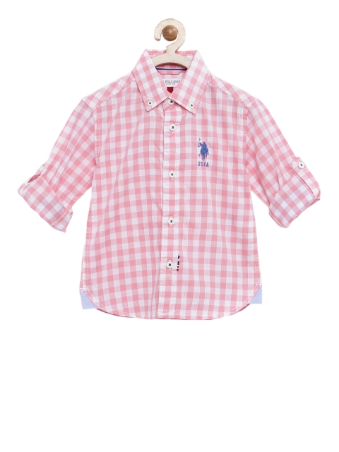 

U.S. Polo Assn. Kids Boys Pink & White Checked Casual Shirt