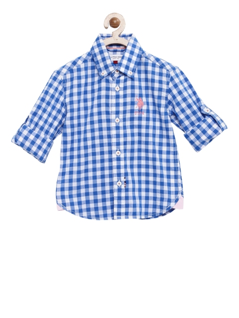 

U.S. Polo Assn. Kids Boys Blue & White Checked Casual Shirt