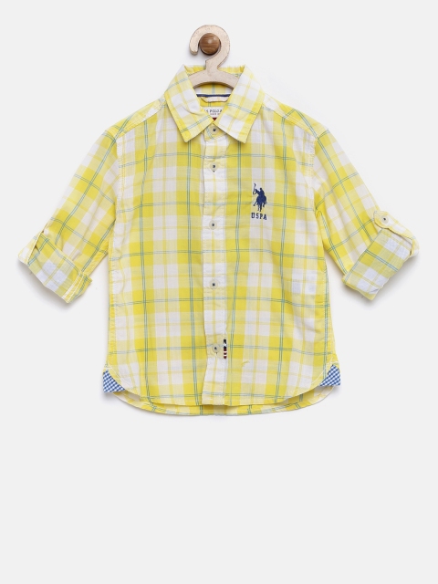 

U.S. Polo Assn. Kids Boys Yellow & White Checked Casual Shirt