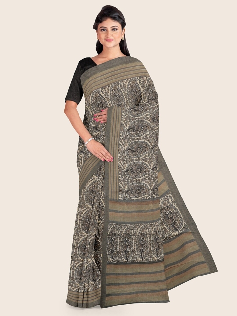 

Pothys Grey & White Ethnic Motifs Printed Saree