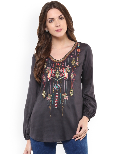 

Taurus Women Grey Solid Top