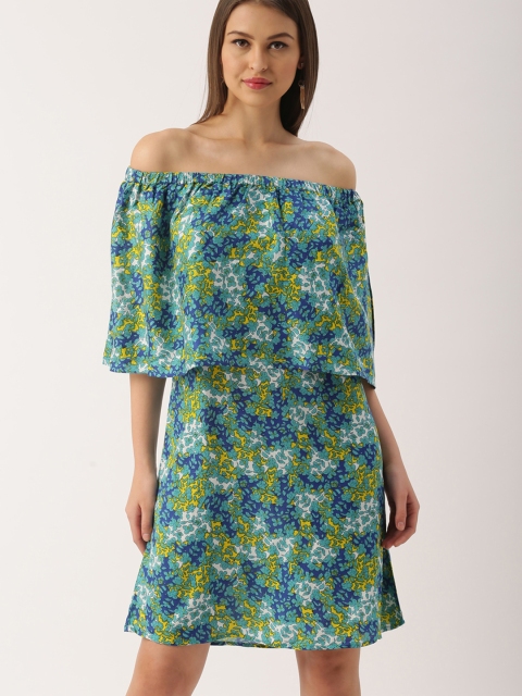 

all about you Women Multicoloured Printed Off-Shoulder A-Line Dress, Multi
