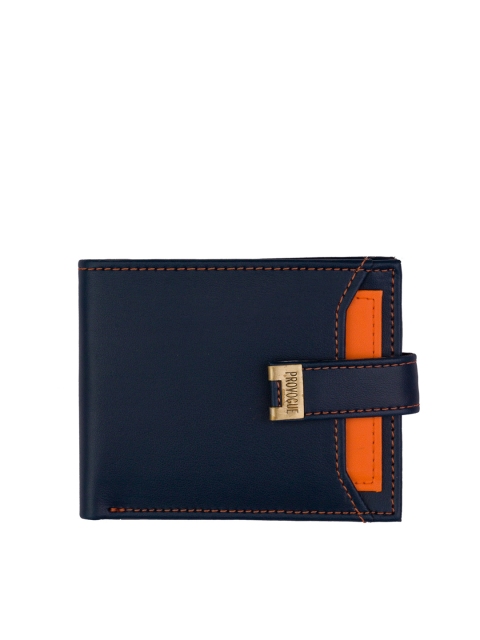 

Provogue Men Blue & Orange Two Fold Faux Leather Wallet