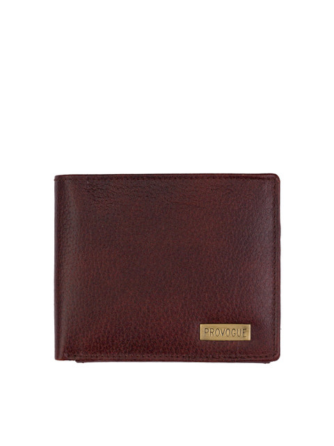 

Provogue Men Brown Leather Two Fold RFID Wallet
