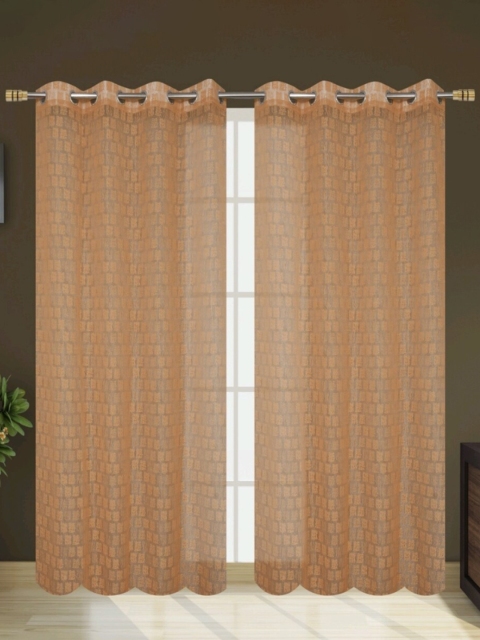 

Molly & Michel Beige Set of 2 Sheer Long Door Curtain