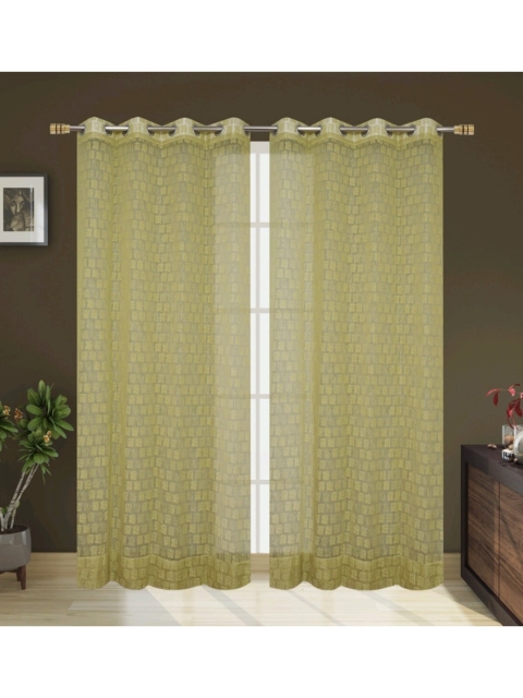 

Molly & Michel Green Set of 2 Sheer Long Door Curtain