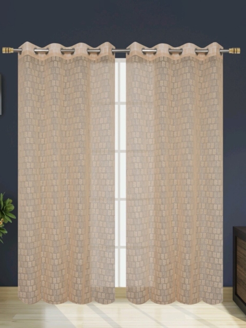 

Molly & Michel Peach-Coloured Set of 2 Sheer Door Curtain