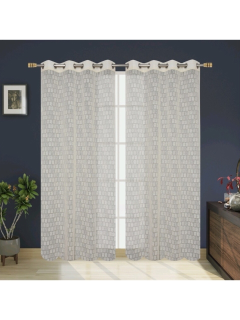 

Molly & Michel Off White Set of 2 Sheer Long Door Curtain
