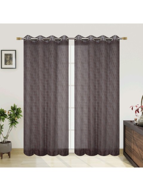 

Molly & Michel Brown Set Of 2 Abstract Printed Long Door Curtains