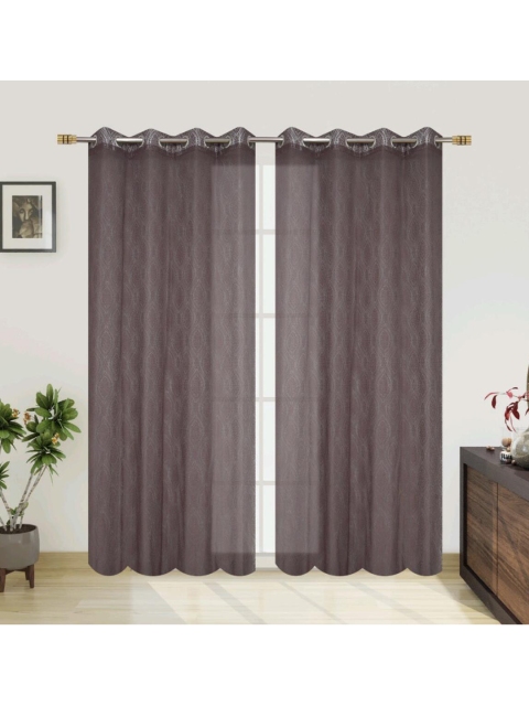 

Molly & Michel Brown Set of 2 Floral Door Curtain