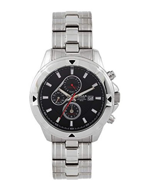 

Omax Men Black Dial & Black Stainless Steel Bracelet Style Straps Analogue Multi Function Watch CS156