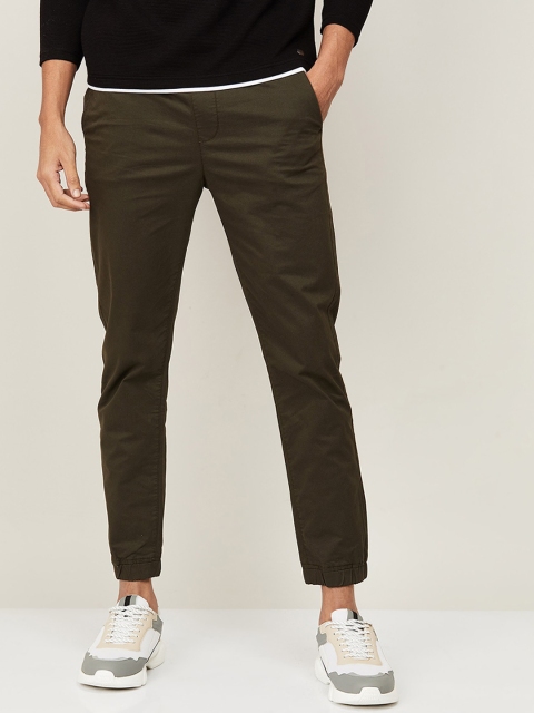 

Fame Forever by Lifestyle Men Olive Green Slim Fit Chinos Trousers