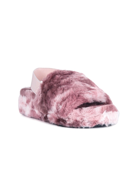 

London Rag Burgundy Printed Kitten Peep Toes