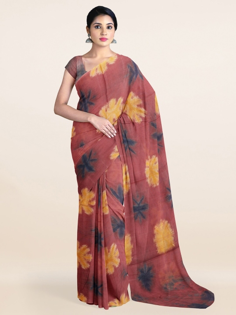

Pothys Rust & Yellow Tie and Dye Pure Cotton Saree