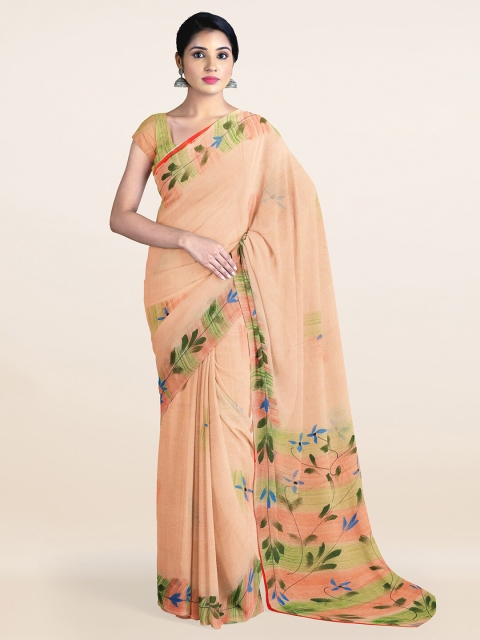 

Pothys Beige & Green Floral Pure Cotton Saree