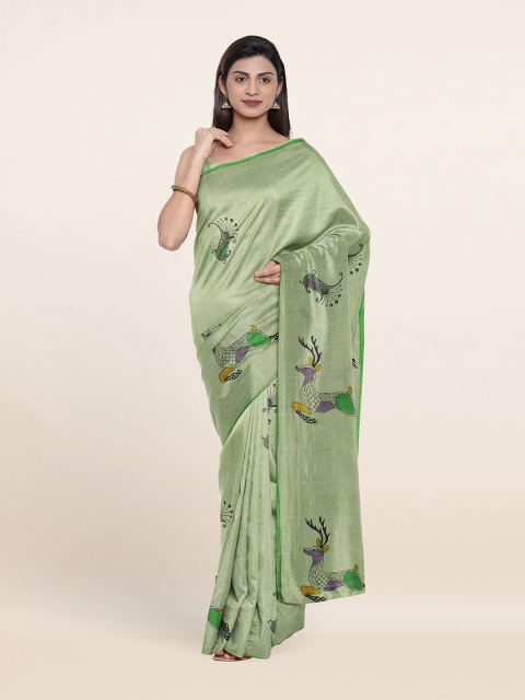 

Pothys Green Ethnic Motifs Pure Cotton Saree