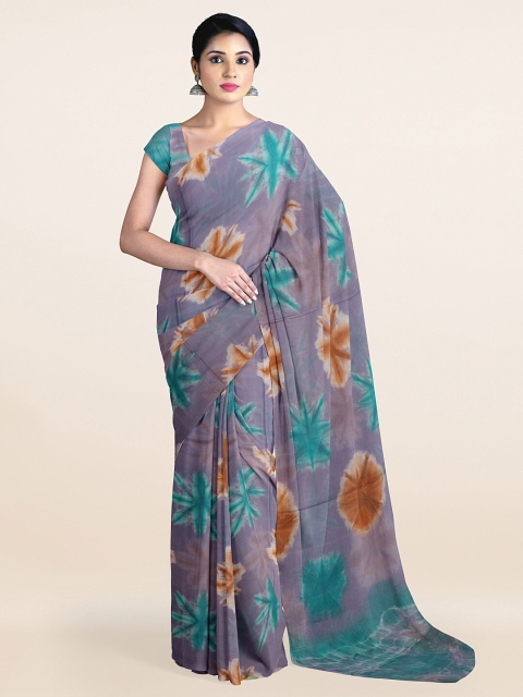 

Pothys Grey & Brown Tie and Dye Pure Cotton Saree