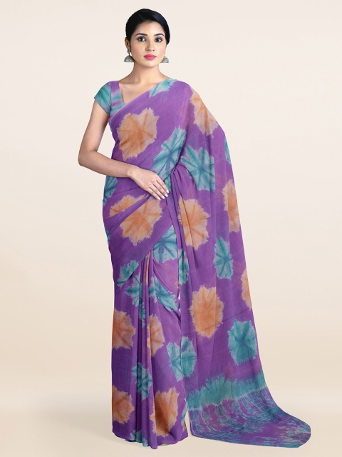 

Pothys Violet & Orange Tie and Dye Pure Cotton Saree