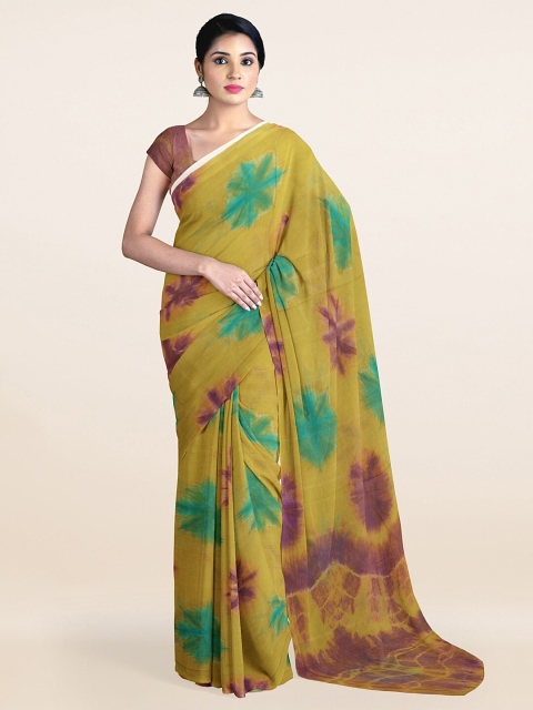 

Pothys Green & Purple Tie and Dye Pure Cotton Saree