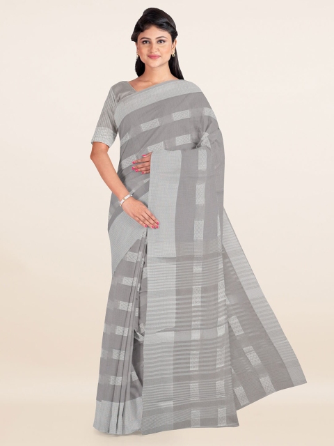 

Pothys Grey & Silver-Toned Abstract Woven Design Saree