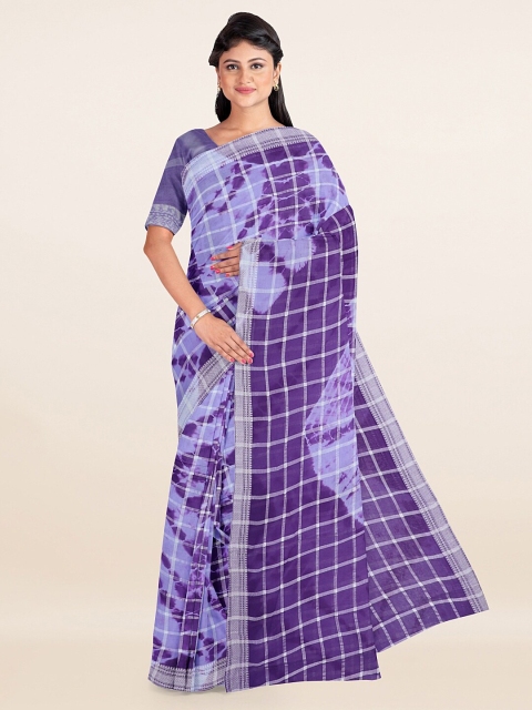 

Pothys Lavender & Blue Tie and Dye Printed Pure Cotton Saree